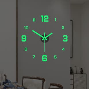 Creative Minimalist Personality Wall Clock for Study Living Room, Luminous Digital Clock DIY Acrylic Silent Hanging Clock
