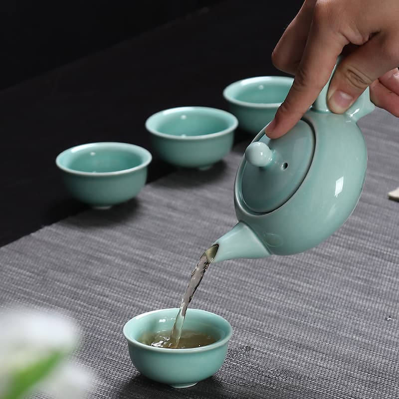 Celadon Fish Cup Gongfu Tea Set - Special Offer for Business Events, Festival Gifts, Ceramic Wholesale