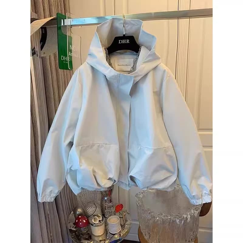 2025 Spring/Autumn New Style Unique and Stylish Casual Women's Trench Coat with Flower Tulip Design, Short Outerwear, Outdoor Windbreaker Jacket