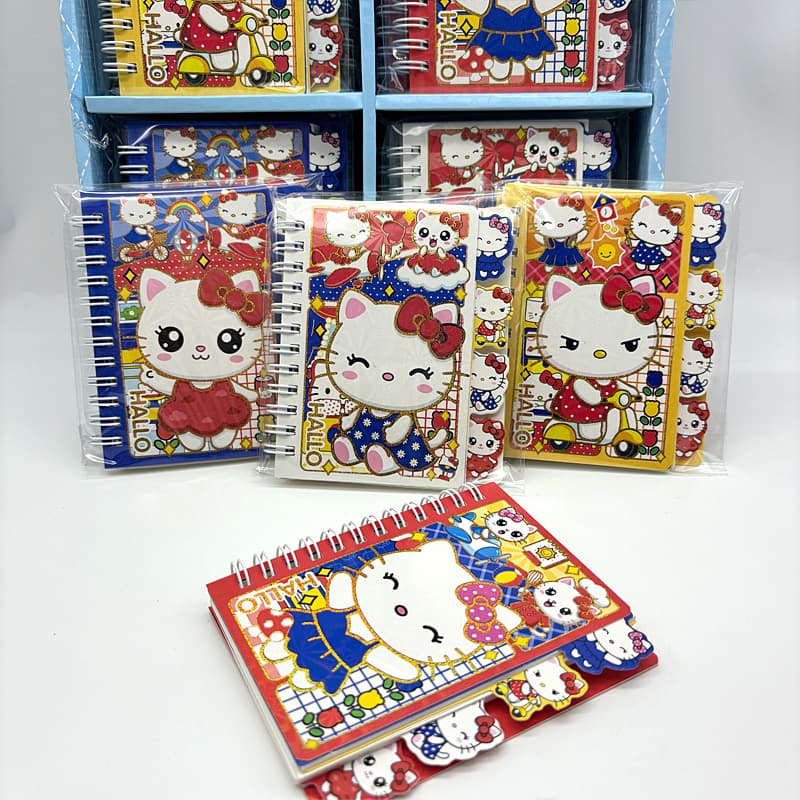 Cute cartoon creative shape A7 coil notebook cute and high-looking 100K classified notebook portable notepad for elementary school students