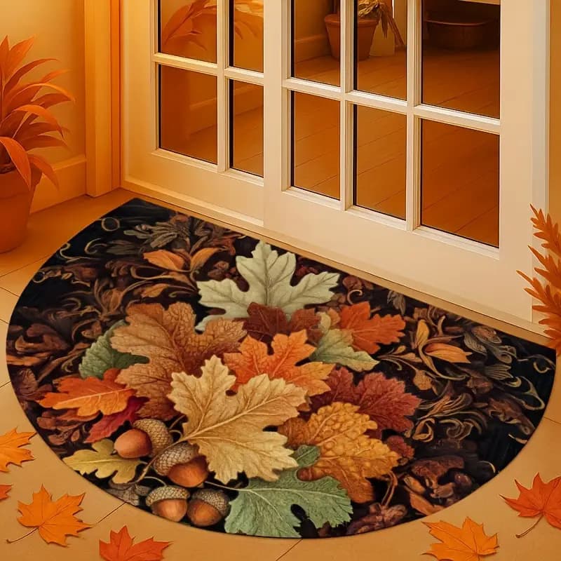 Nordic autumn leaves decorative crystal velvet dirt-resistant and wear-resistant floor mats for home entrance door mats are in stock and can be shipped on behalf of others.
