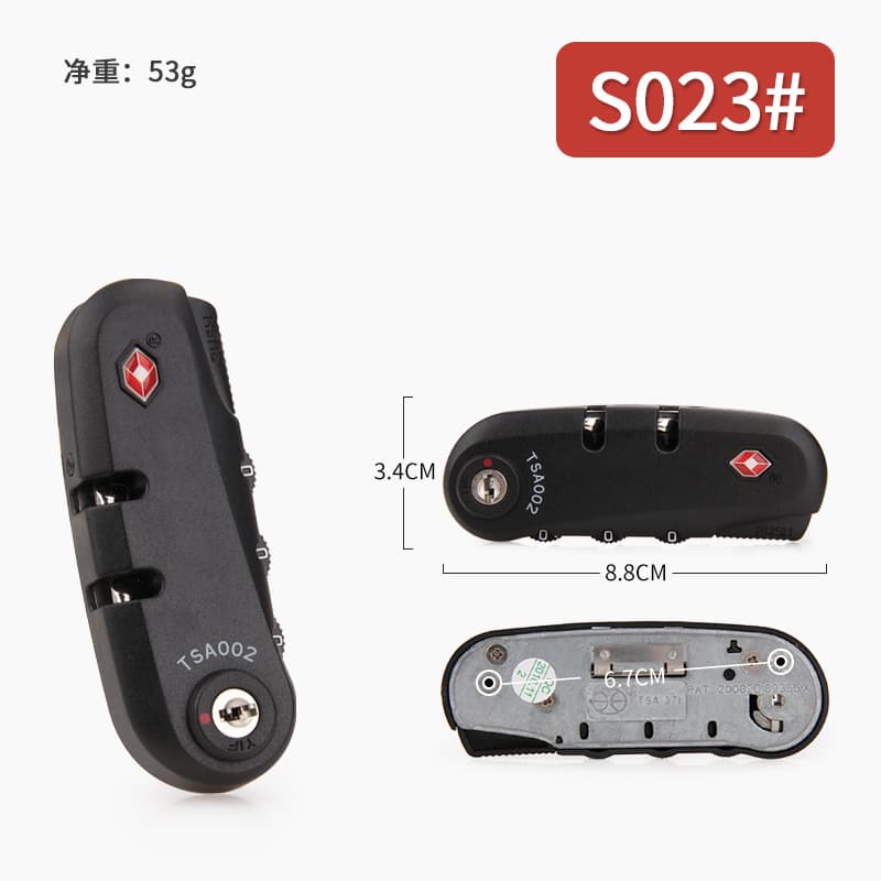 Luggage trolley case combination lock accessories side lock customs TSA0002 leather suitcase travel case zipper buckle lock