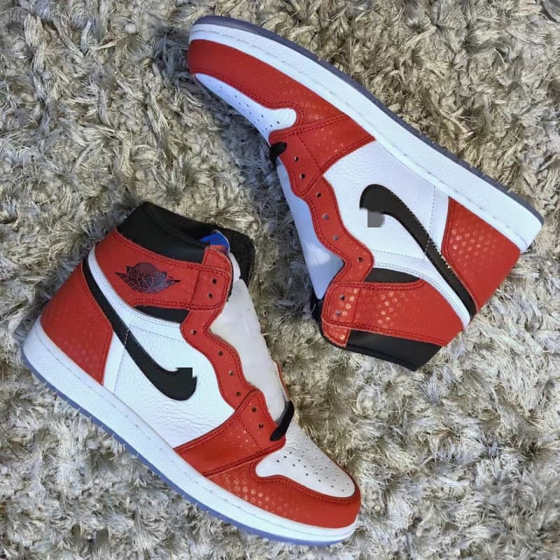 Original High Version AJ1 Putian High-Top Retro Basketball Shoes Board Shoes Unisex Cushioning Wear-Resistant AJ1 Banned Spider-Man