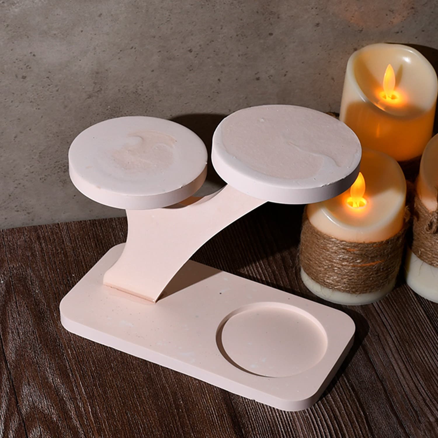 Deyi life diy glue mold candlestick bracket splicing ornaments silicone mold plaster candle lamp holder table setting