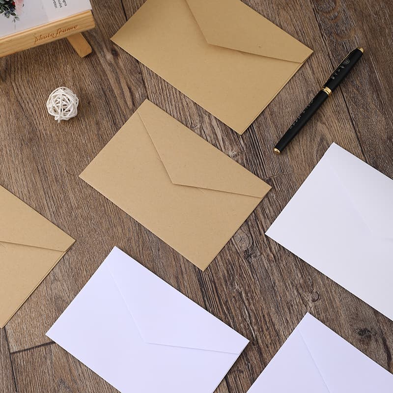 150g Vintage Thickened Yellow White Kraft Paper Envelope Printed Logo Western Style Ding Manufacture