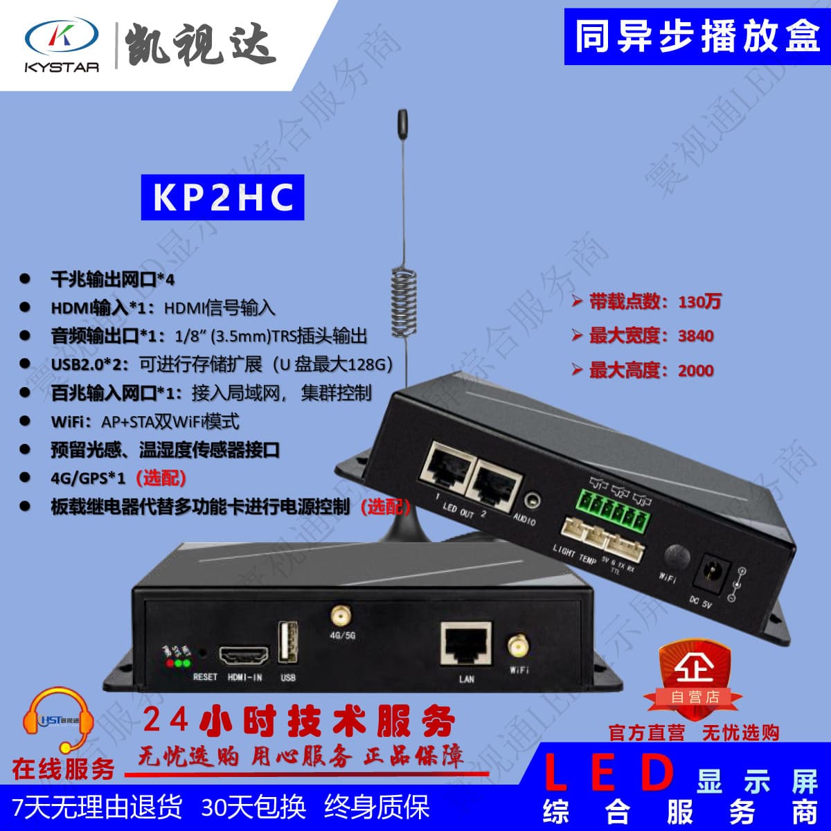 Kaishida KP2Hc Synchronous/Asynchronous Sending Box, LED Multimedia Playback Control Box, Asynchronous Sending Box