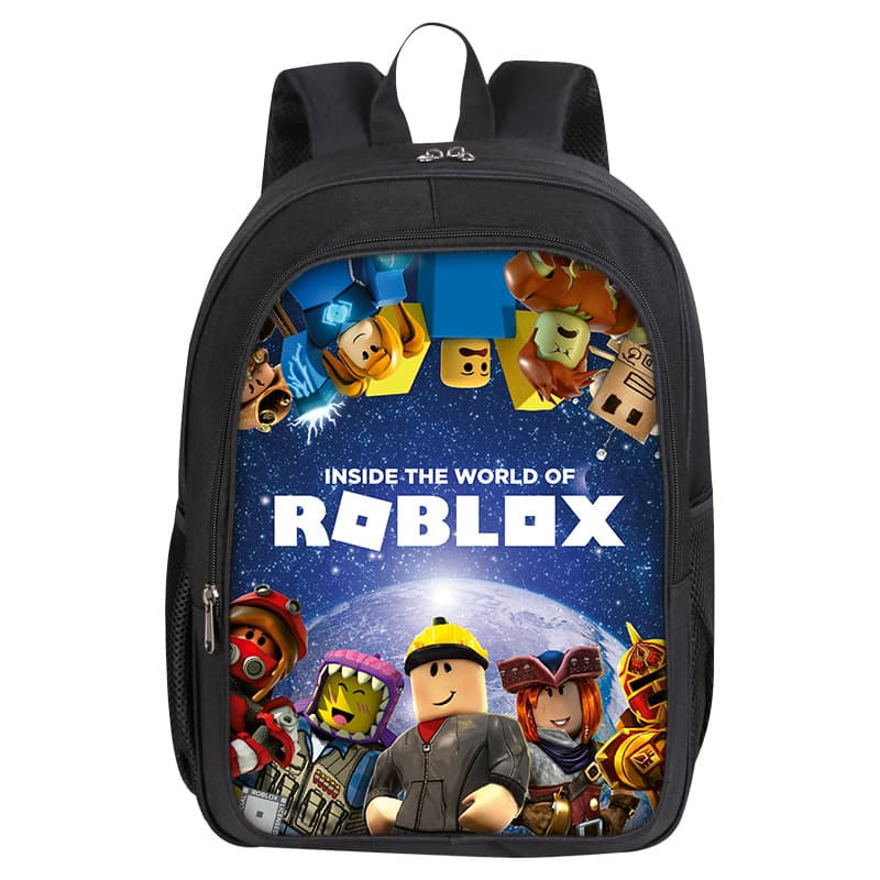 Roblox Double-Layer Backpack DIY Print Elementary School Student Universal Fashion Cartoon Bookbag Printed Backpack