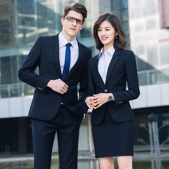 Autumn and winter business new navy blue men's suit suit real estate bank hotel formal work clothes men and women same style