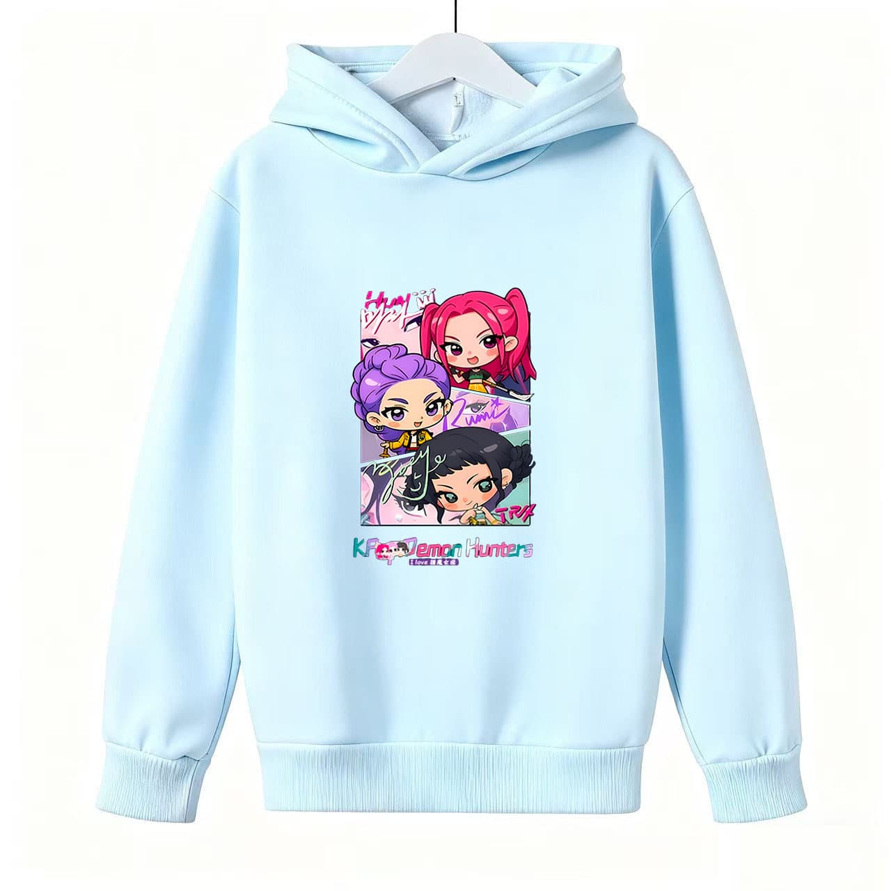Hunting Witches Anime New Cross-Border Printed Hooded Sweatshirt for Boys and Girls with Fleece Lining for Warmth