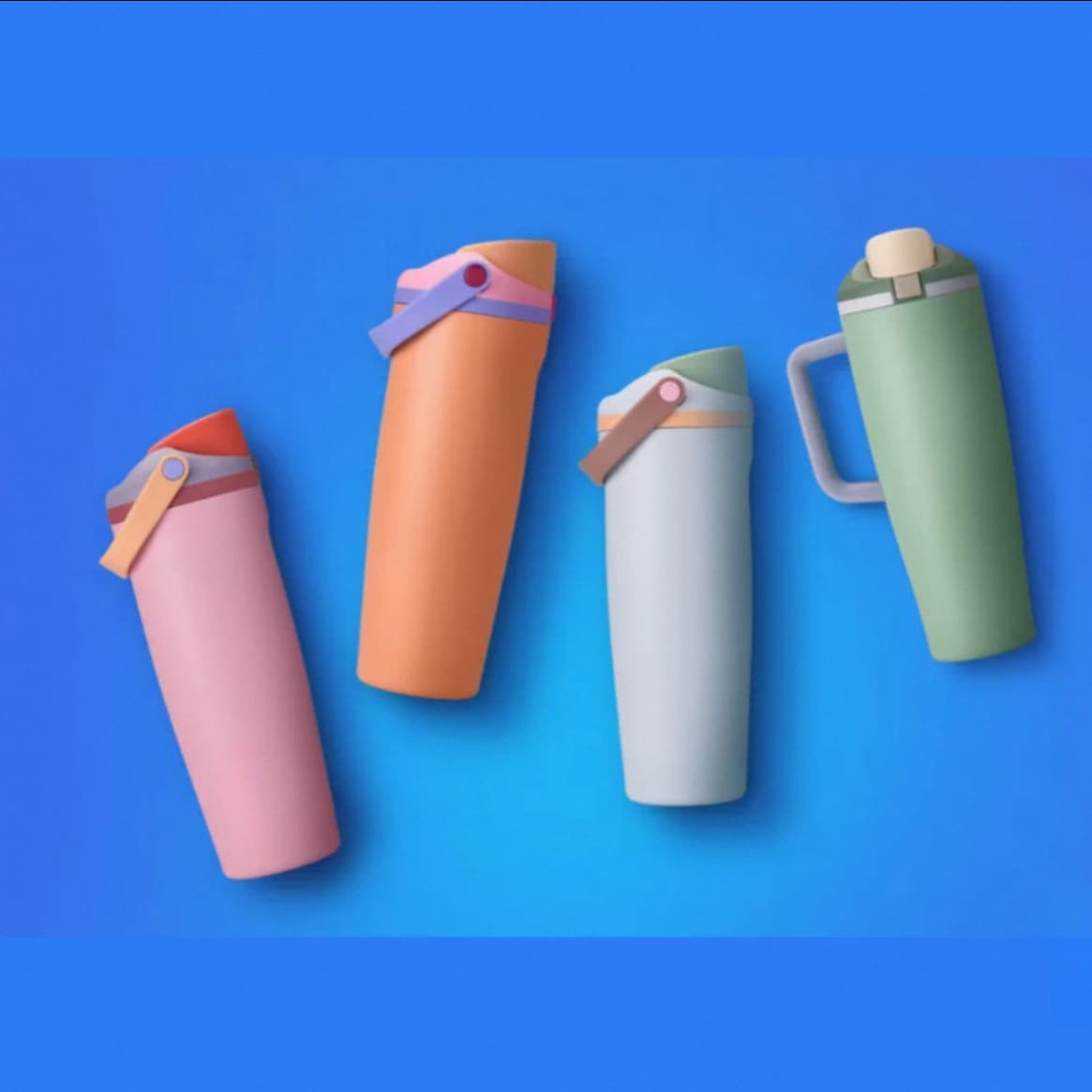 Owala Same Style Thermos Cup New Satchel 304 Stainless Steel Large Capacity Car Cup Straw Outdoor Sports Water Cup