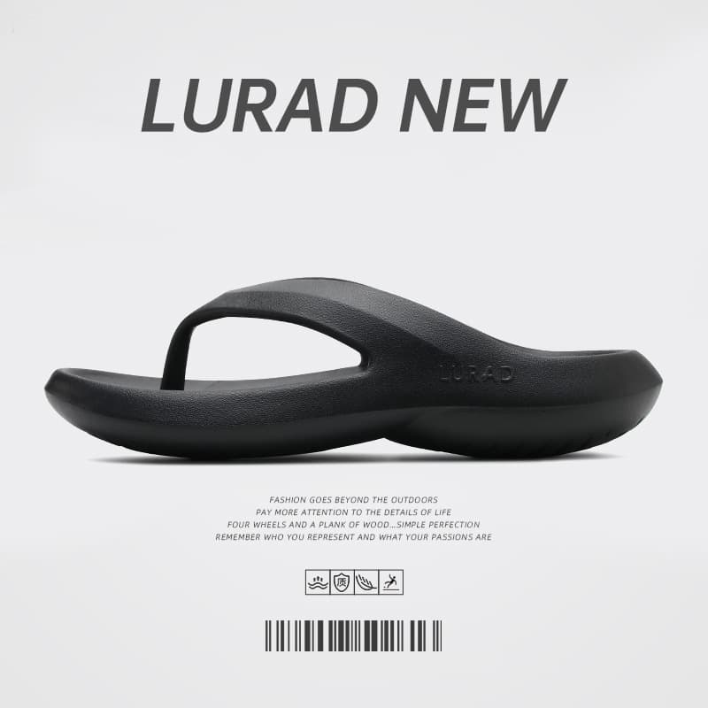 Men's EVA platform flip-flops, summer non-slip black flip-flops, simple beach shoes wholesale.