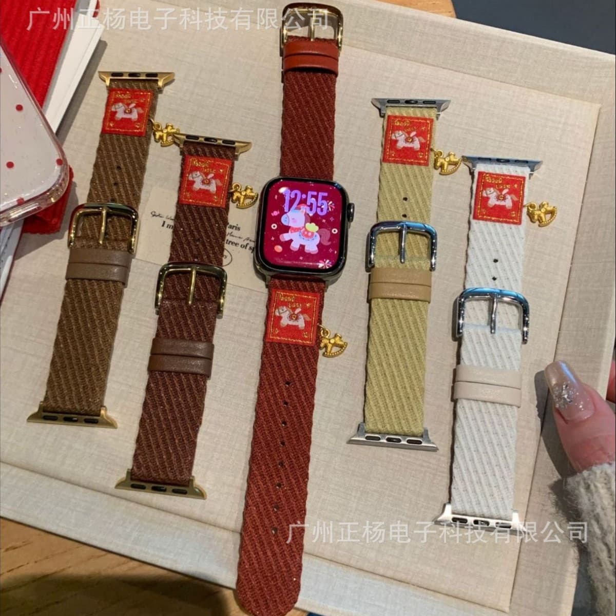 New Year pony pendant watch strap suitable for Apple iwatch8910S11 watch apple watch strap factory ready stock