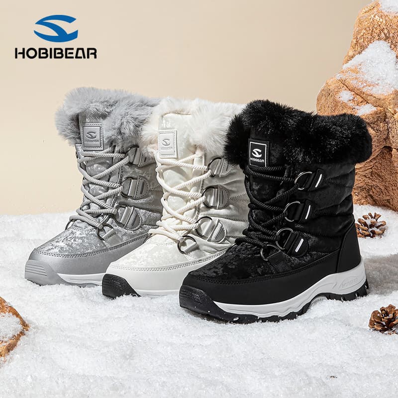 HOBIBEAR Women's Waterproof Winter Boots Durable Snow Boots for Cold Weather Cotton Boots Factory Direct