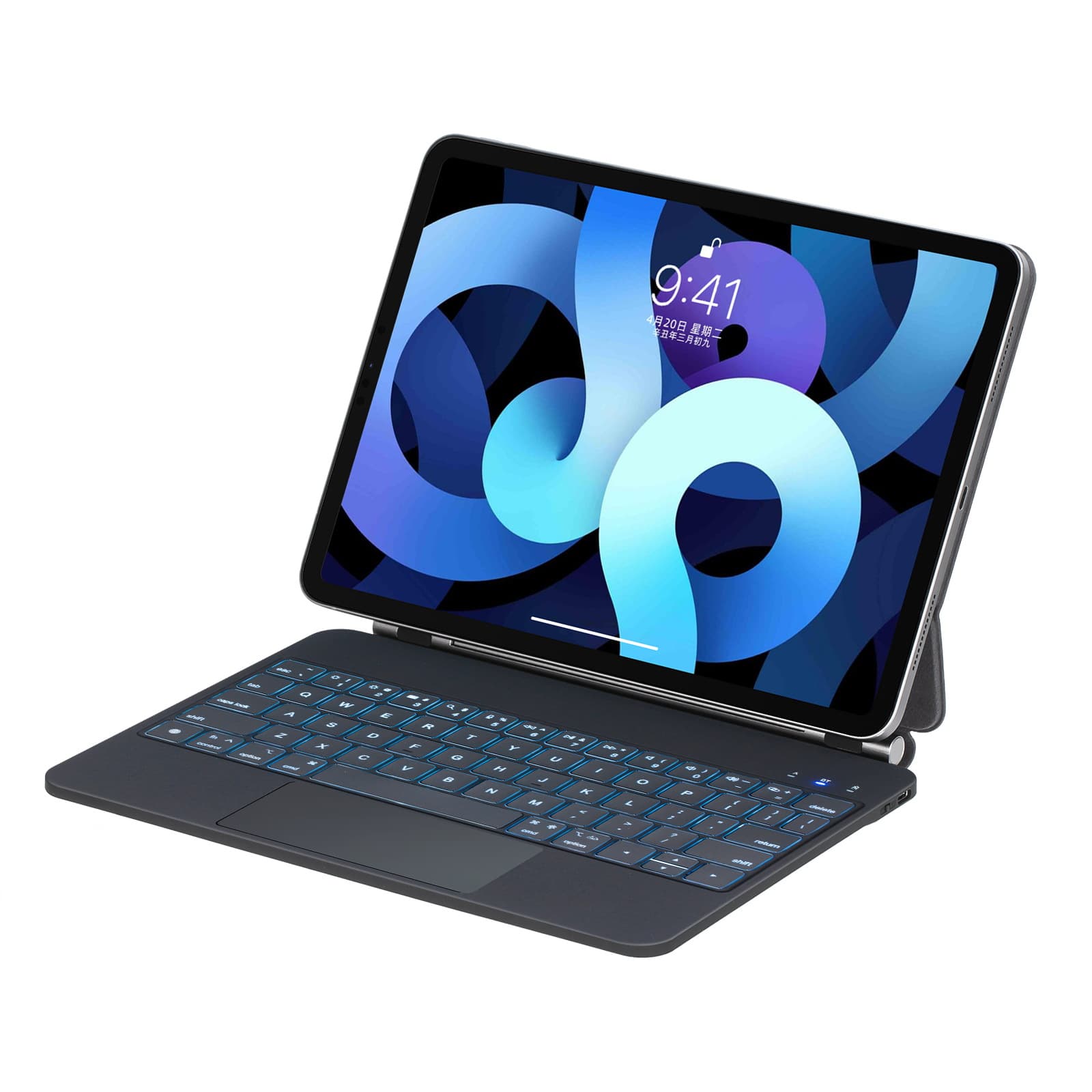 Compatible with 2024 iPad Air 6/11 Floating Magic Backlit Bluetooth Keyboard 12.9/Air 13 Magnetic Protective Case