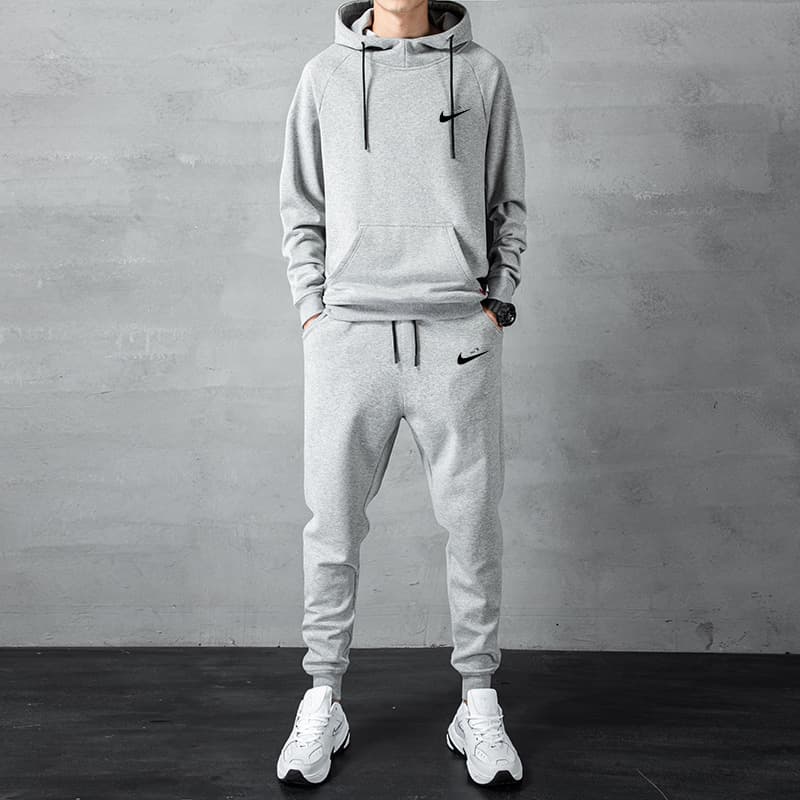 New Spring and Autumn Casual Sports Suit Men's Youth Pullover Hoodie Autumn Round Neck Running Sports Suit Two-Piece Set