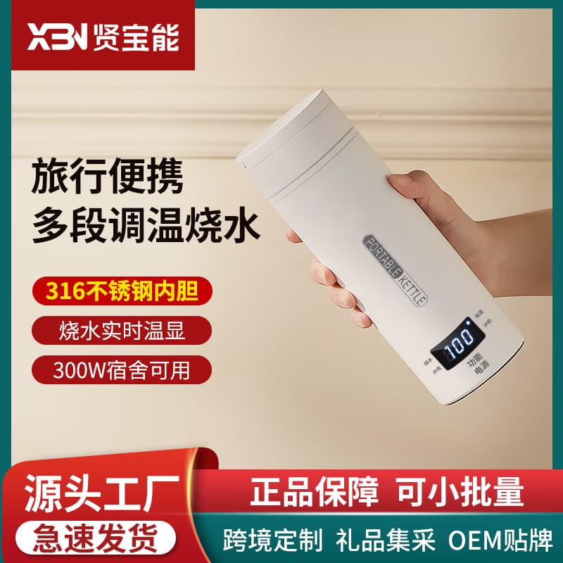 Electric Kettle for Business Trips, Travel Boiling Cup, Constant Temperature Mini Office/Dorm Adjustable Warmer