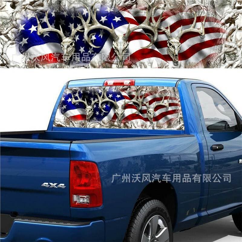 A138 Fierce Goat Horn Rear Window Glass Car Sticker SUV Sedan Pickup Truck Personalized Rear Modification Decal
