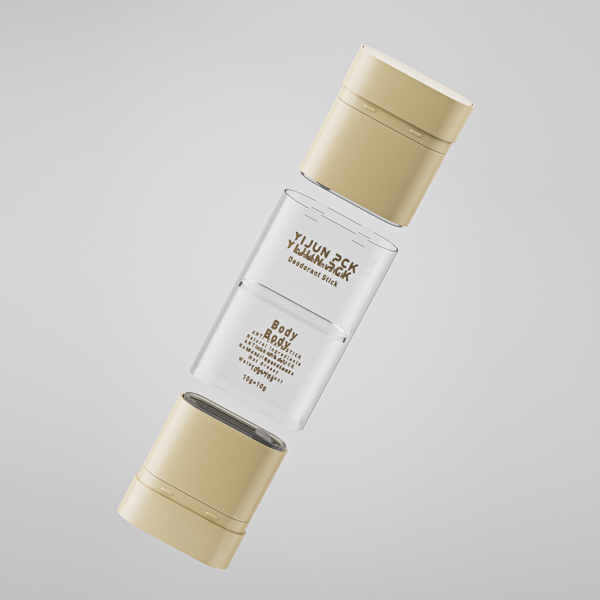 10+10 Foundation Stick Double-Ended Packaging Material, Rotatable Cream Stick Pp Foundation Cream Sunscreen Stick Sunburn Empty Tube