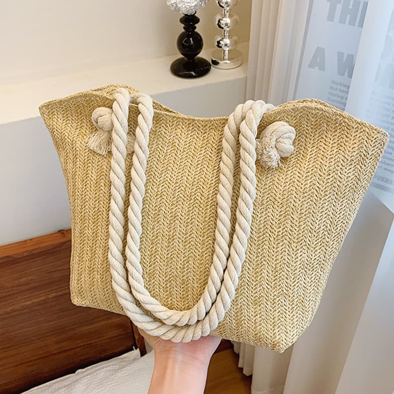 2024 New Trendy Fashion Straw Woven Bag Large Capacity Shoulder Tote Bag Fresh Underarm Woven Handbag for Women