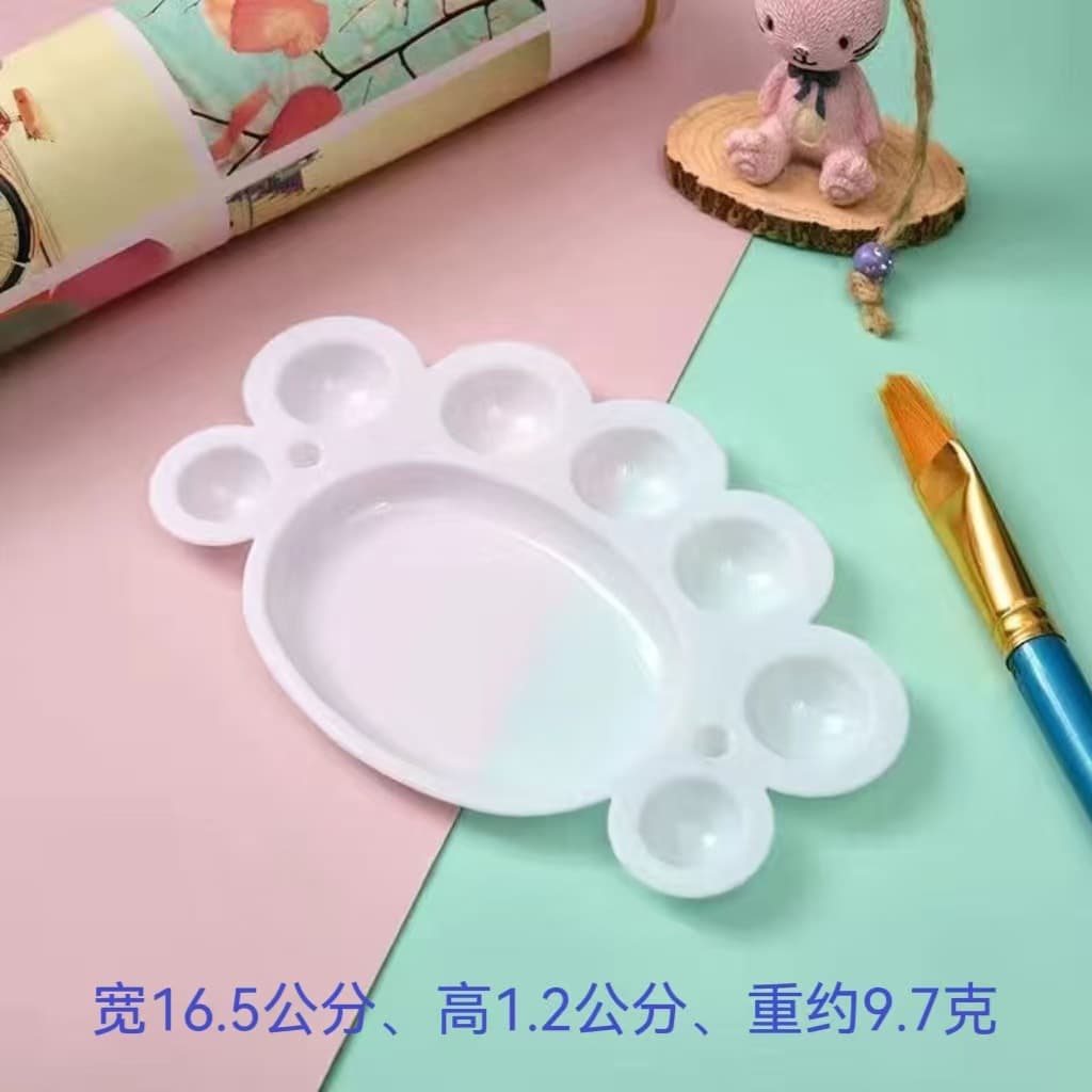 Disposable Plum Blossom Palette White Plastic for Kids, No-Wash Acrylic Gouache Watercolor Paint Mixing Tray