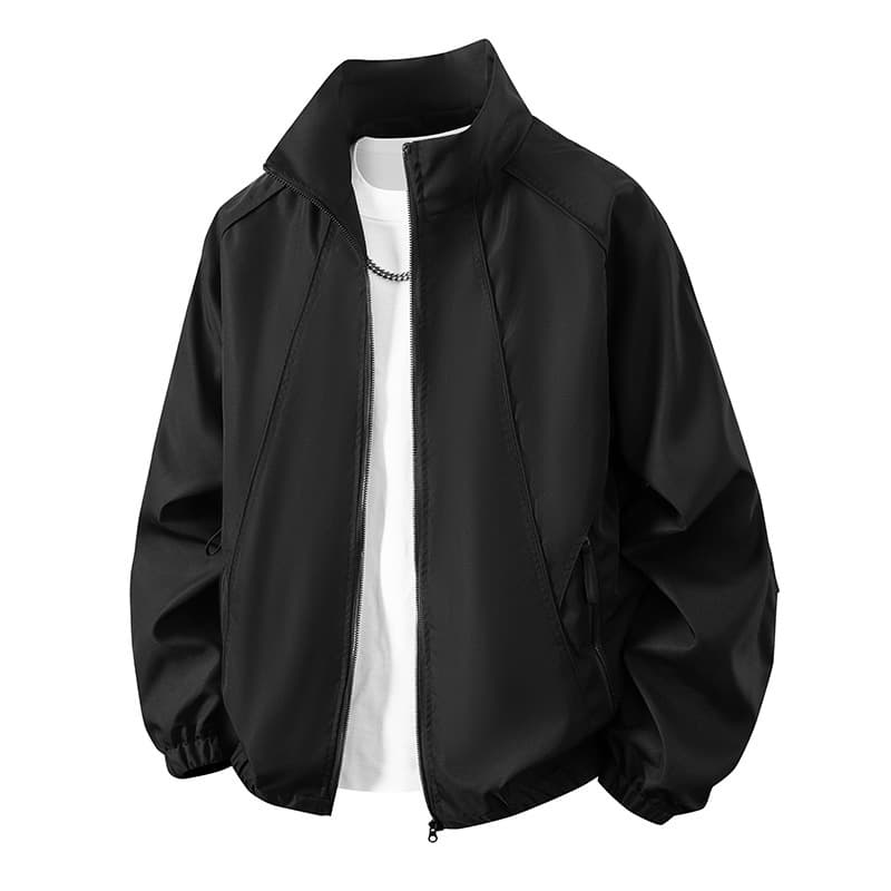 2026 New Casual Jacket for Men Trendy Stand Collar Casual Outerwear Youth Hong Kong Style Outdoor Workwear