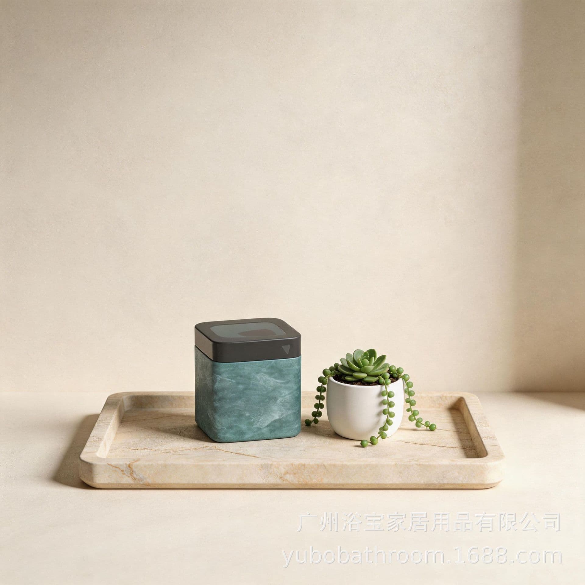 Cross-border hot selling Nordic hotel supplies resin ice bucket set cotton swab box bath salt jar wave series bathroom set