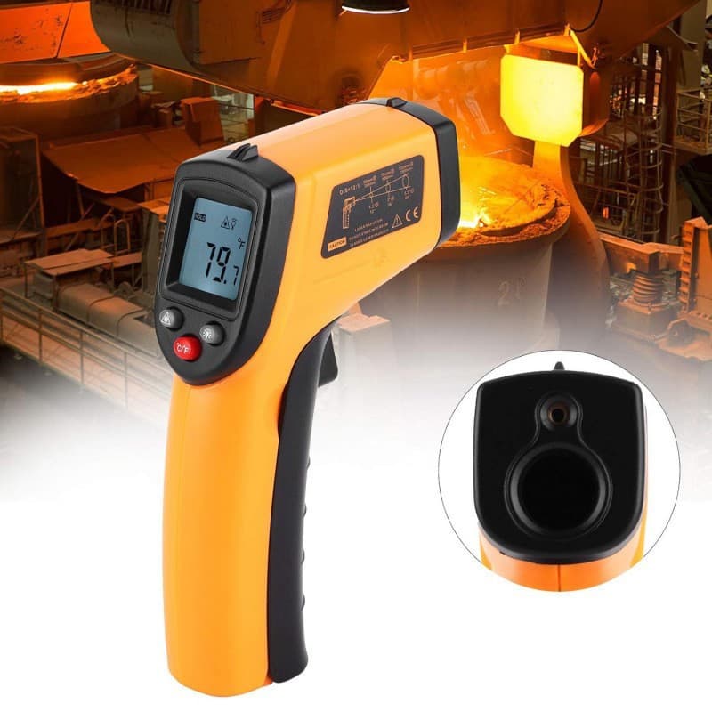 Cross-border infrared thermometer kitchen thermometer oil temperature gun high temperature industrial gun non-contact barbecue thermometer