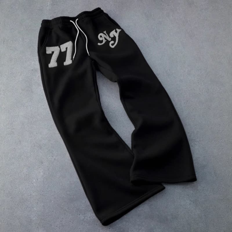 Cross-border Fashion High Street Hip Hop Y2K New Couple Drawstring Waist Printed Loose Wide Leg Sweatpants