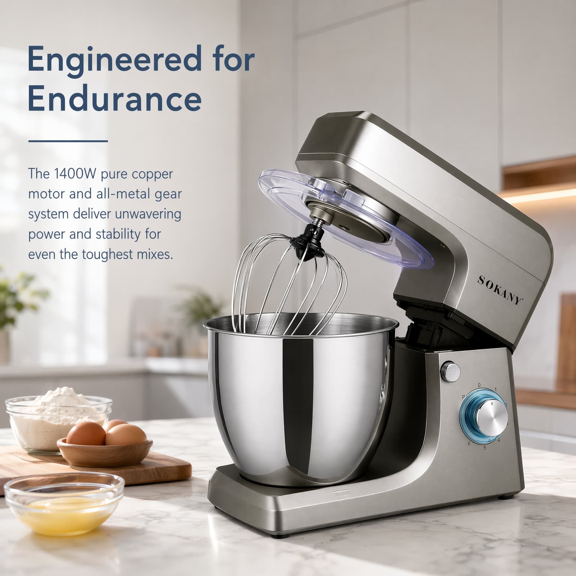 Cross-border electric dough mixer 8L large capacity household 1400W electric dough mixer chef stand mixer