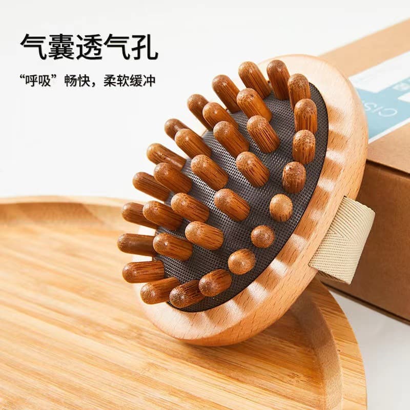 Scalp airbag massage comb, sandalwood comb, unisex scraping head therapy comb, head meridian comb, wooden body massage brush.