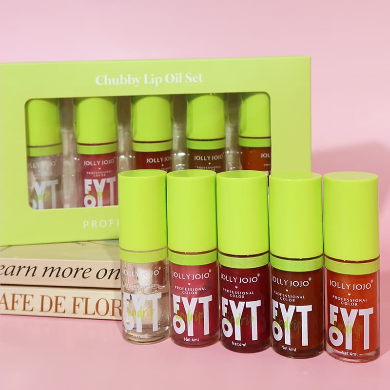 JOLLY JOJO Clear Lip Oil Set Mirror Finish Long-lasting Pearl Gloss Plumping Lip Oil Lip Care Lip Gloss