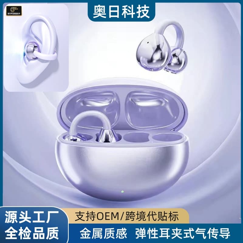 Smart Real-Time AI Translation Bluetooth Earbuds Cross-Border M91 Ear-Clip OWS Open-Ear Bluetooth Earbuds