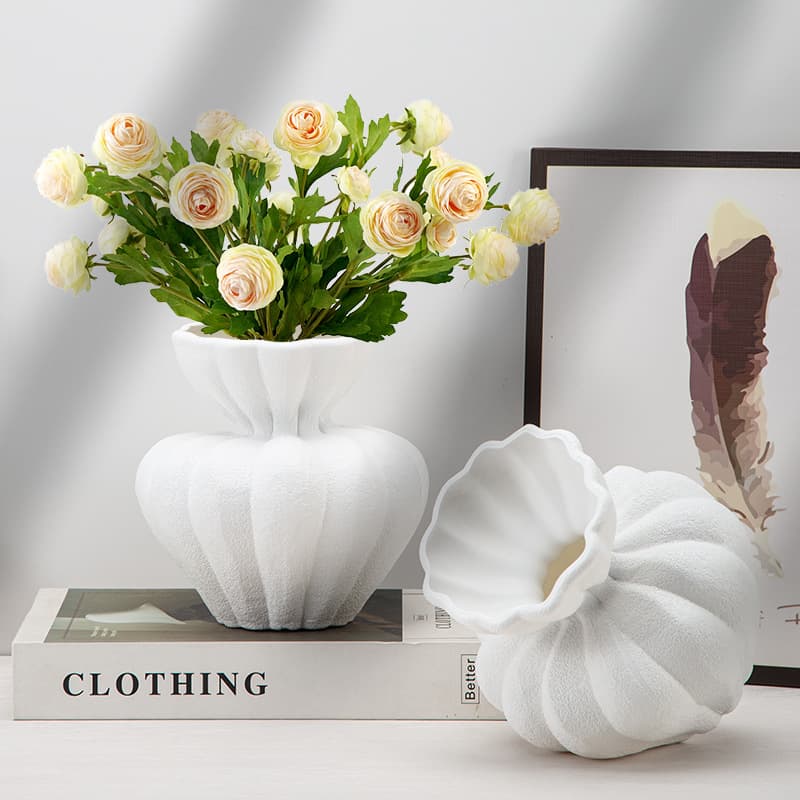 New Chinese style wabi-sabi vase white high-end ornaments living room desktop home art decoration flower vases plastic vase