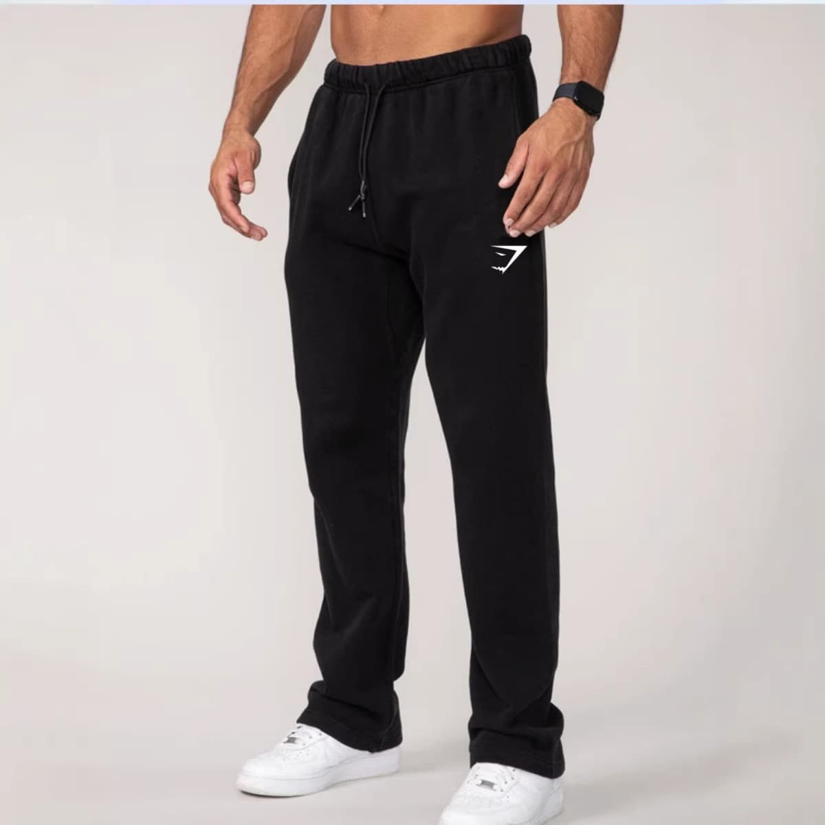 GYM Shark New Men's Athletic Sweatpants Fitness Training Long Pants Cotton Printed Casual Squat Pants