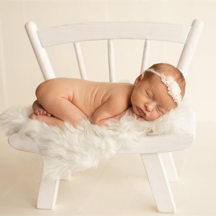 Cross-border European and American Style Baby Full Moon DIY Prop Wooden Chair for Newborn Photography Studio