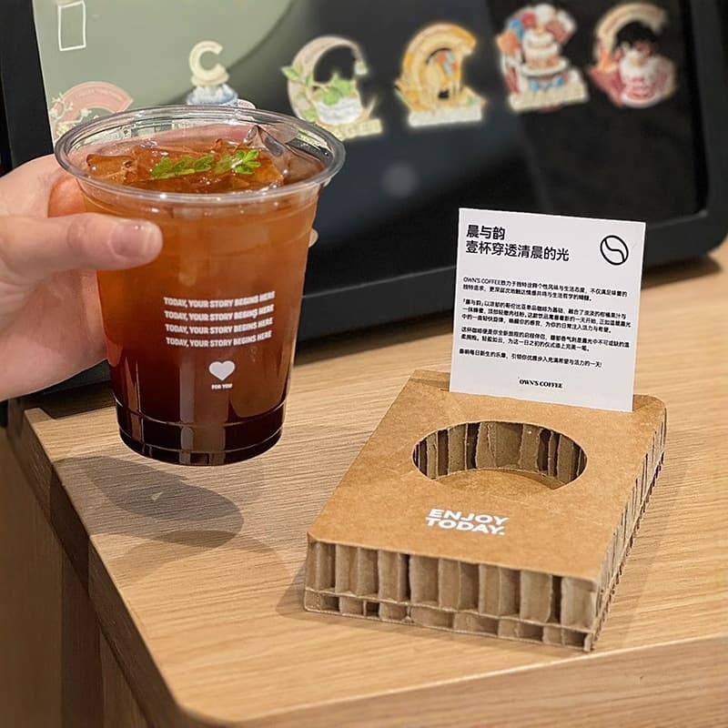 Reusable Single-Cup Coffee Tray Honeycomb Cardboard Corrugated Cup Holder Combo for Cold Drinks Coffee Festivals and Exhibitions