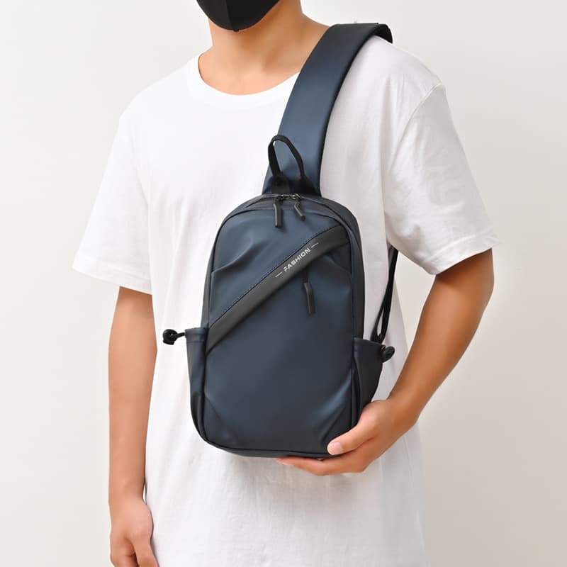 Casual Sports Oxford Cloth Chest Bag Trendy Men's Crossbody Bag Multifunctional Water-Resistant Sling Bag Shoulder Bag