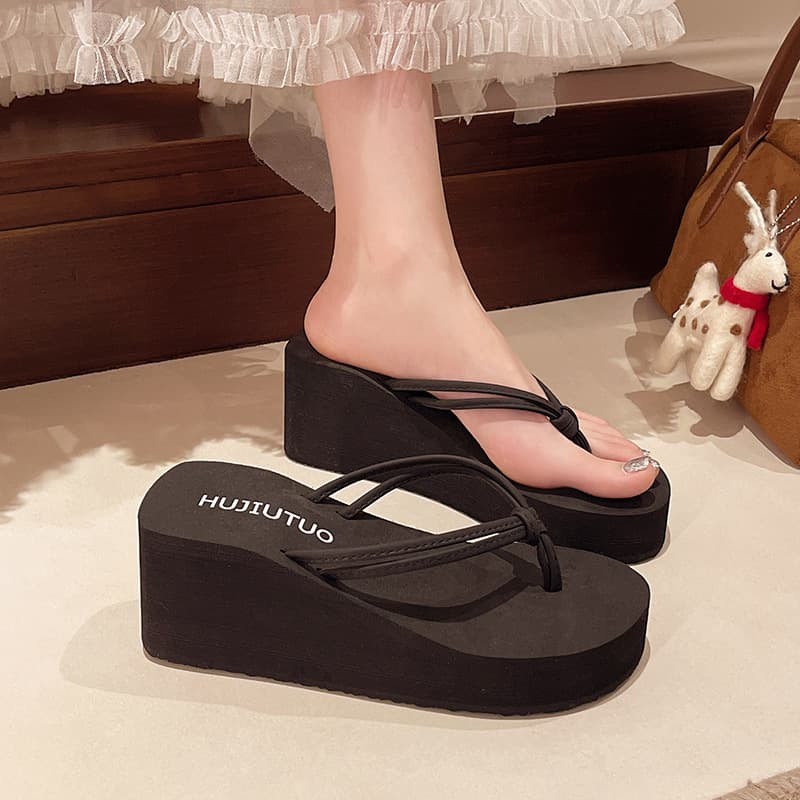 Women's Street Style Chunky Platform Wedge Sandals with Waterproof Sole