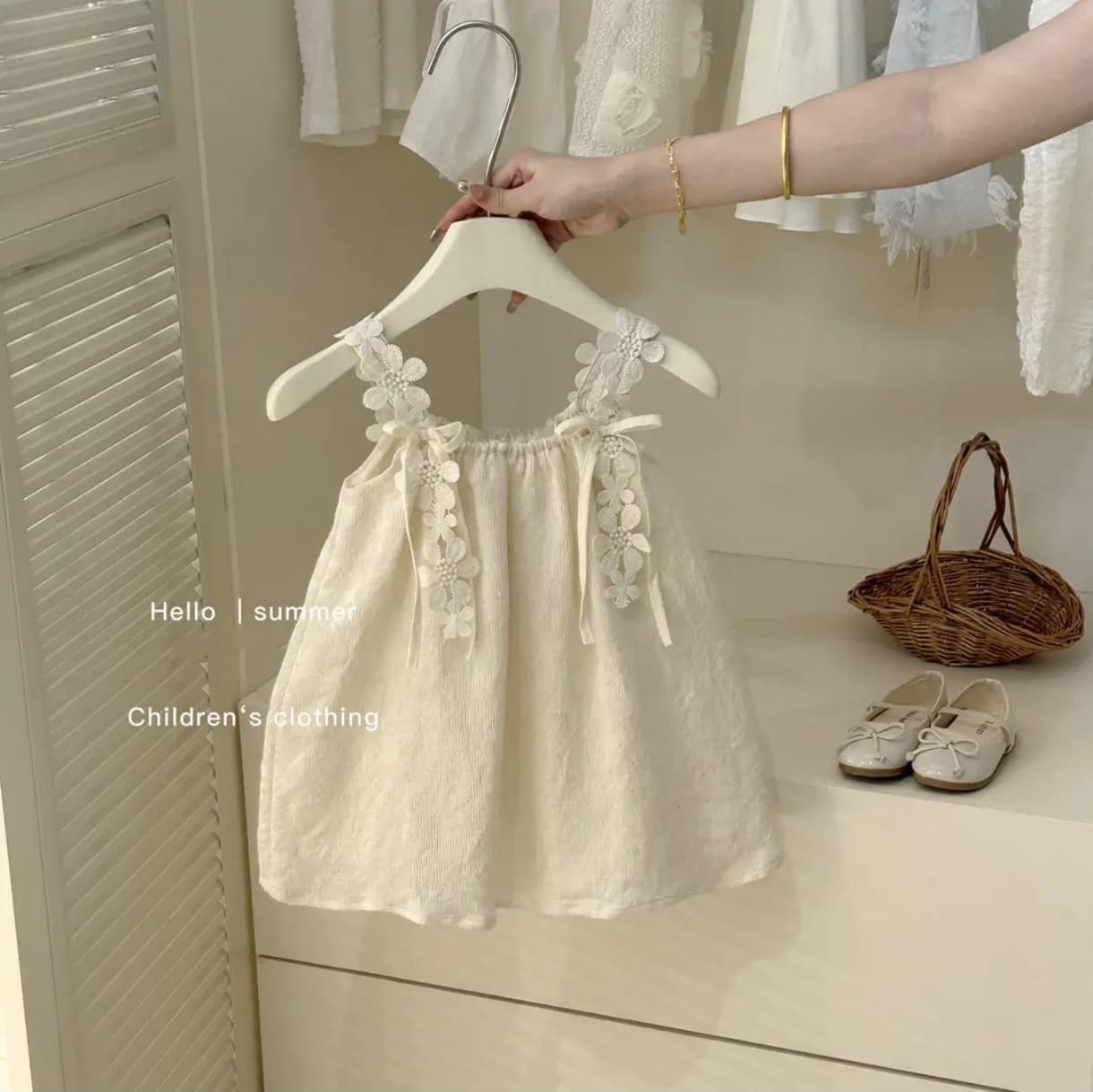 Tian Xiaosi Girls Niche Style Lace Camisole Dress Baby Summer New Vacation Dress Children's Dress Trendy