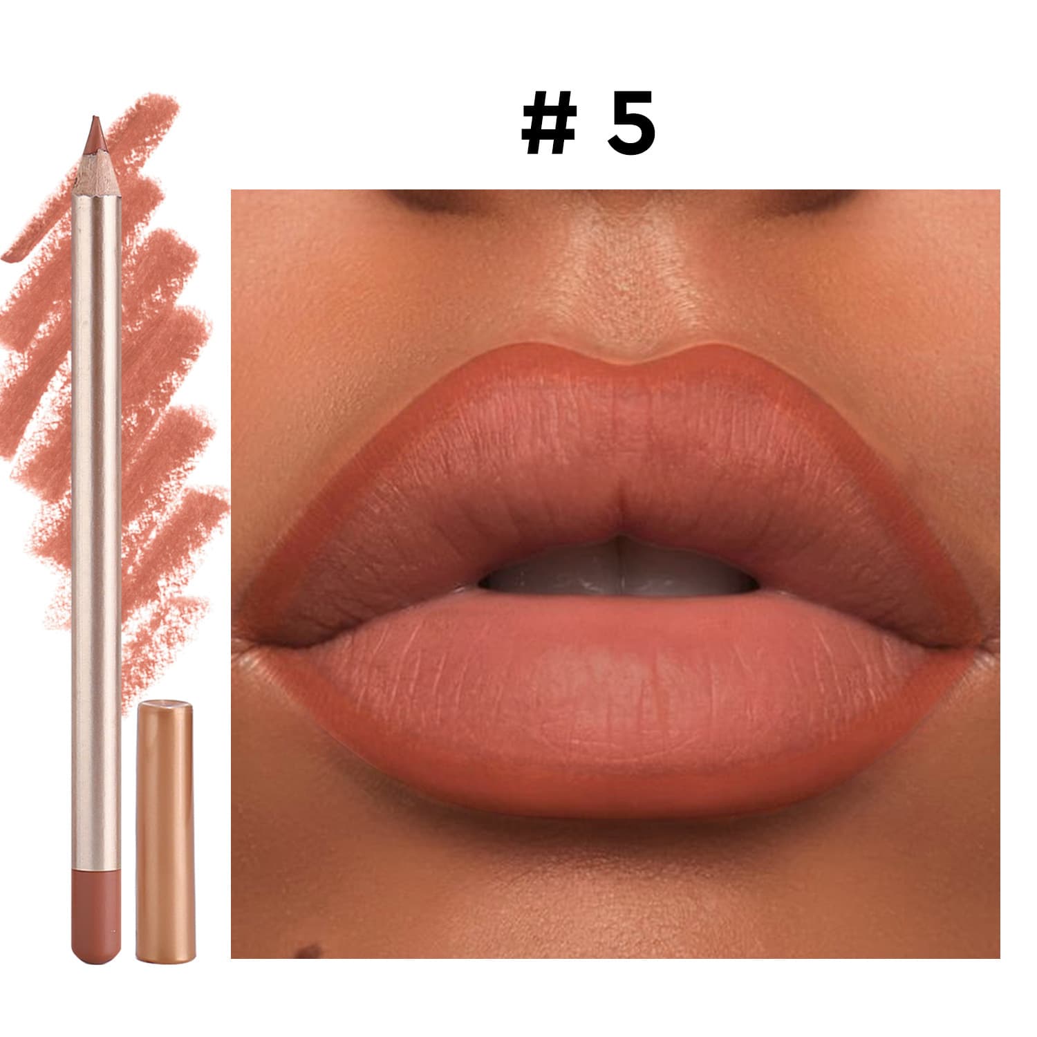 Cross-border Lip Liner Waterproof Long-lasting Non-fading Matte 12 Colors Wooden Lip Pencil No Logo