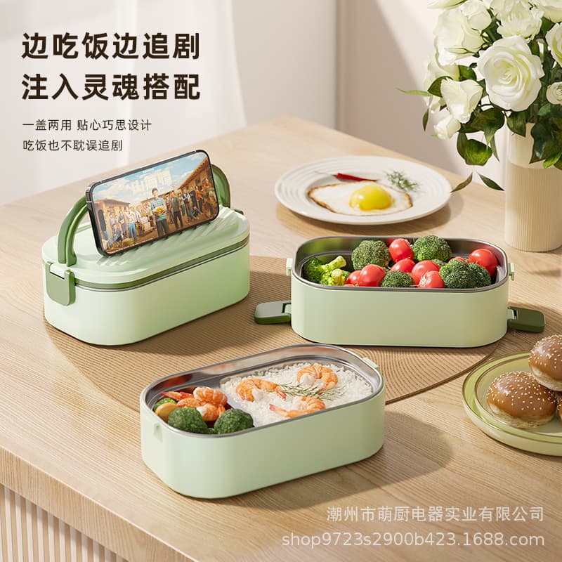 Carefully selected 304 stainless steel anti-spill insulated lunch box double layer triple sealed portable square lunch box wholesale