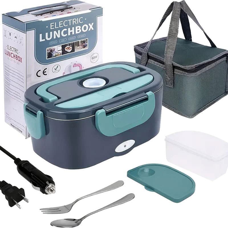 Foreign trade cross-border home car large-capacity dual-purpose electric heating and insulated lunch box portable stainless steel electric heating lunch box