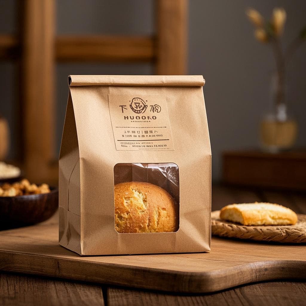 Baking Packaging Bags for Chocolate Cookies, Snowflake Crisps, Bread Bags with Window and Square Bottom for Baked Goods