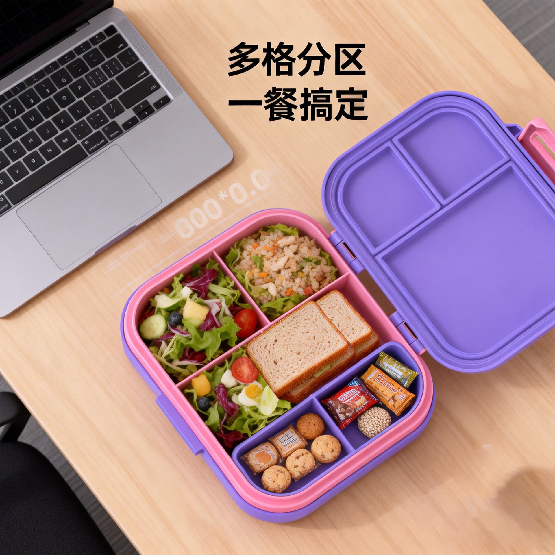 Wholesale Plastic Lunch Box with Multiple Compartments for Fruits and Snacks, Suitable for Picnics, Offices, Schools, and More