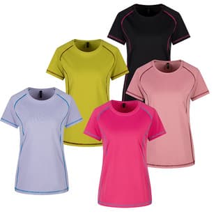 Cross-Border European Size Women's Gym Training Running Quick-Dry T-Shirt Breathable Moisture-Wicking Basketball Sports Top Short Sleeve T-Shirt