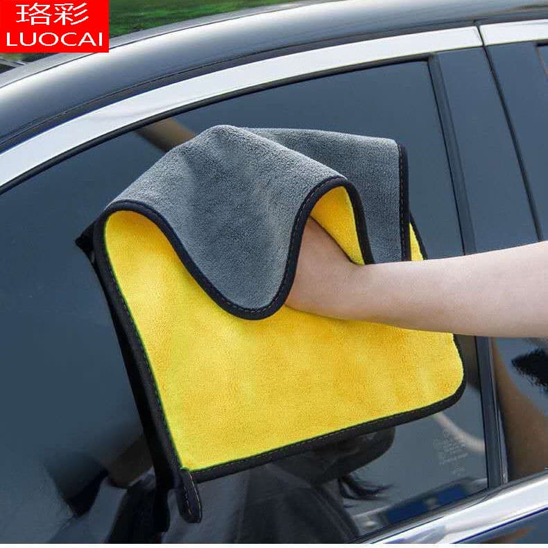High-density dual-color double-sided ultra-fiber car wash towel, coral fleece thickened water-absorbent, direct sales for car cleaning and wiping