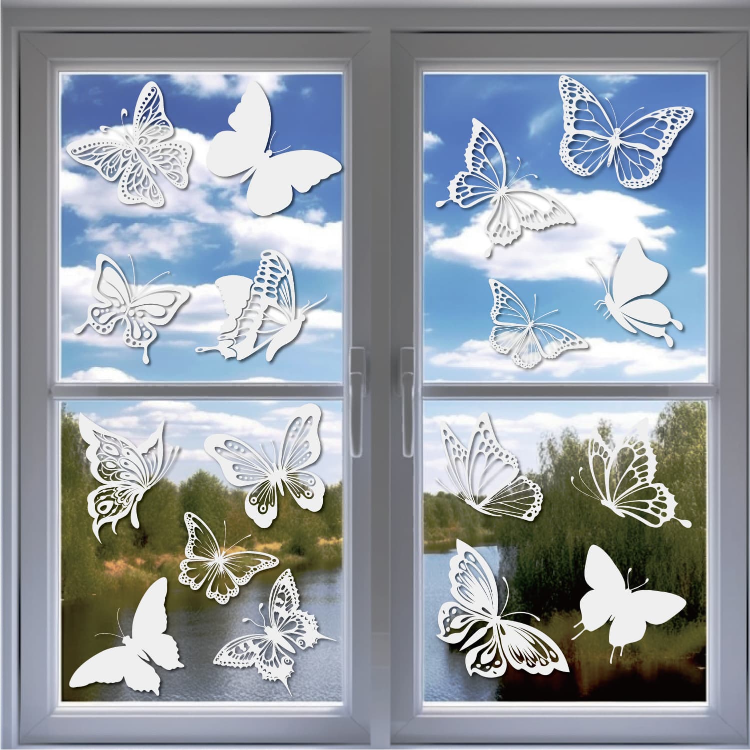 Anti-collision window sticker large butterfly protection warning to prevent birds from hitting door and window glass decorative electrostatic window sticker