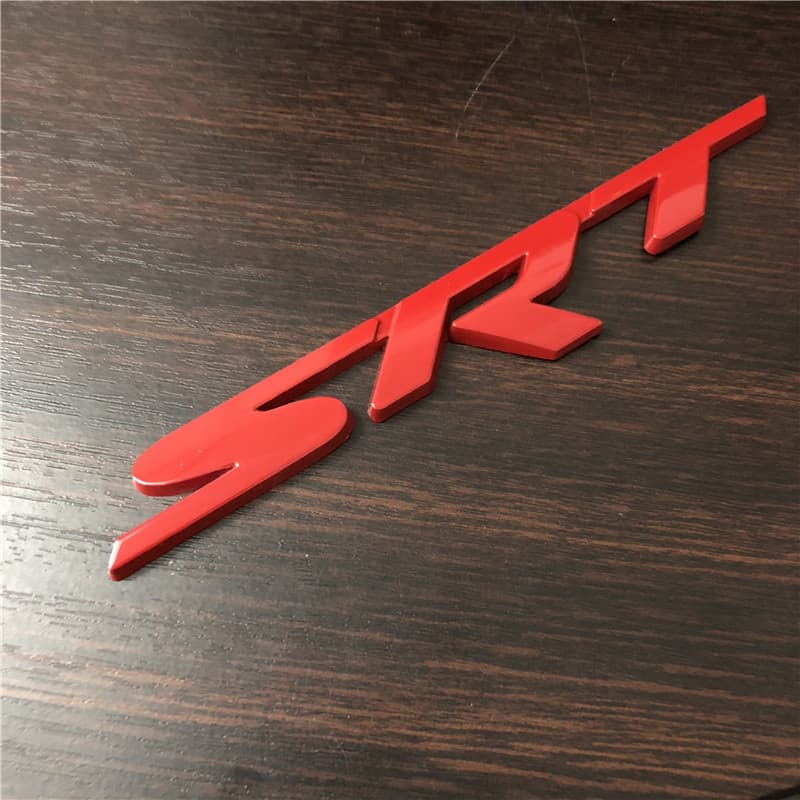 SRT Metal 3D Car Emblem Rear Tail Badge Silver Black Car Decoration Sticker Red