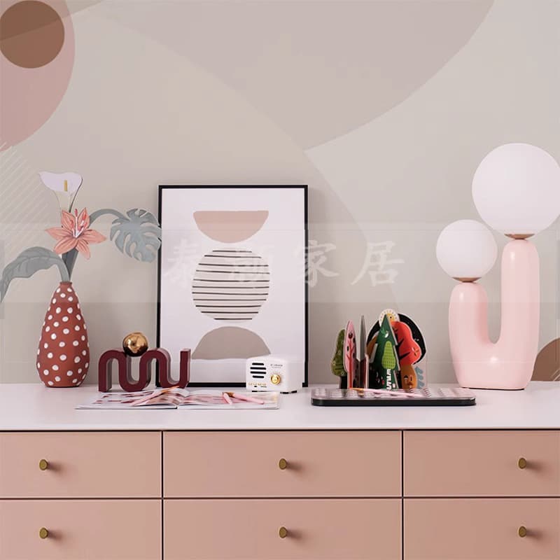 Girl's Room Decoration Pink Series Ornaments Modern Minimalist Showroom Desk Soft Furnishings