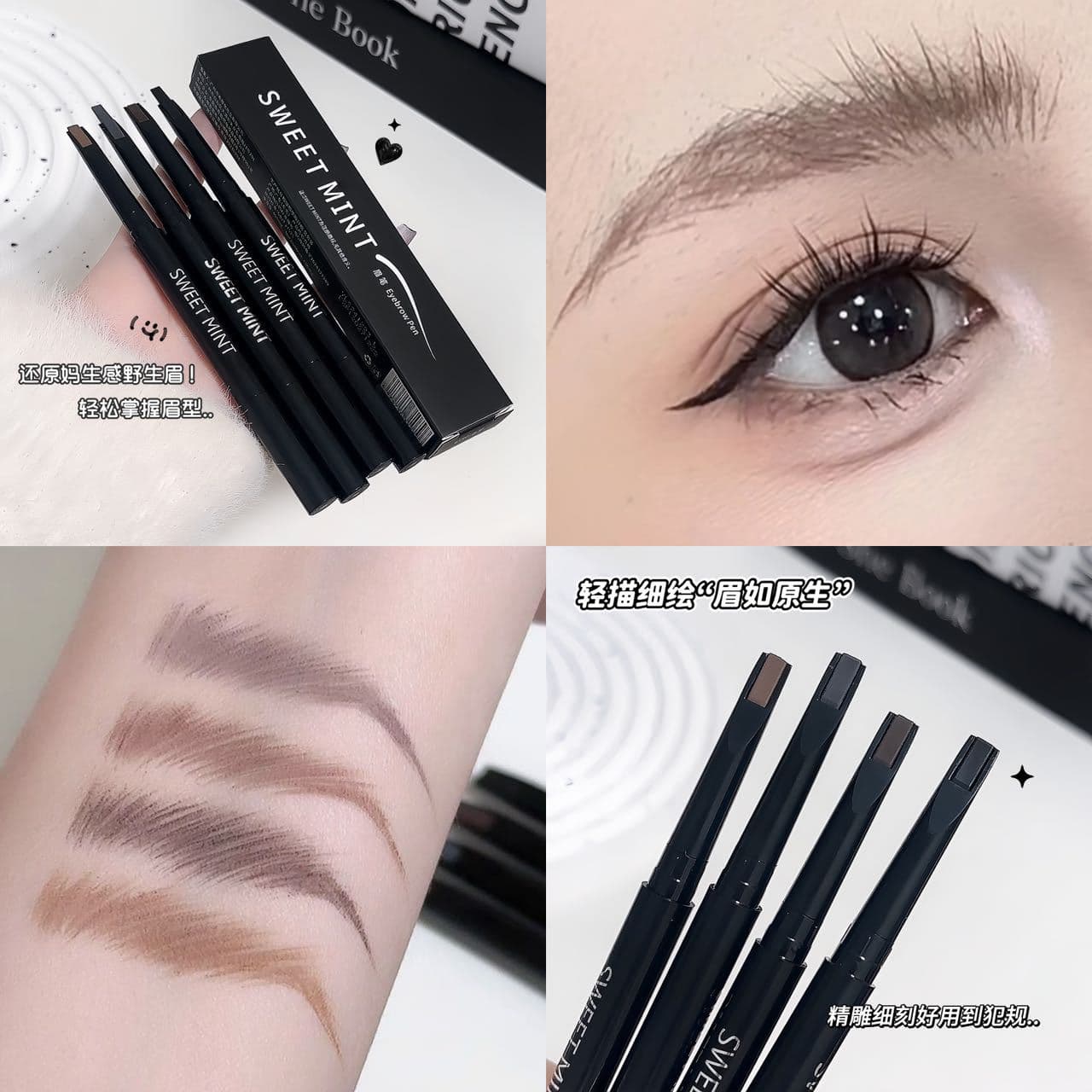 Waterproof Smudge-Proof Eyebrow Pencil with Brush, No Sharpening Needed, Sweat-Resistant, Natural Color, Wild Brow Dual-Ended Eyebrow Pencil, Makeup Artist Professional